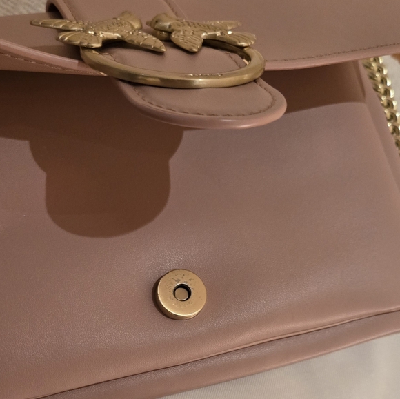 Pinko Women's Pink Leather Shoulder Bag - Picture 6 of 7